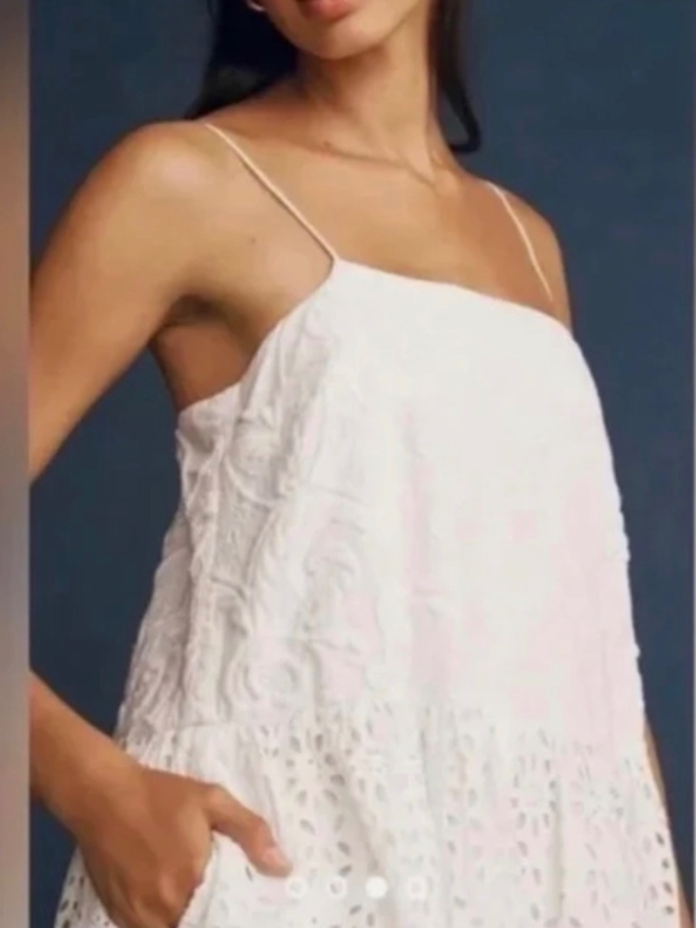 NWT RHODE Rosa Eyelet Midi Dress White Soleil Anthropologie Medium Resort - Picture 5 of 11